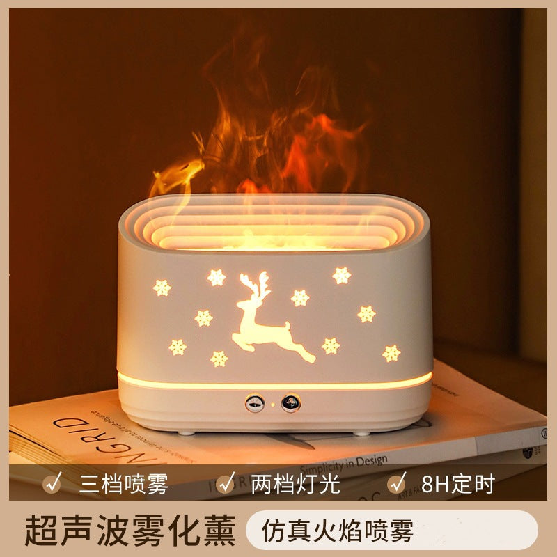 Creative Flame Simulation Humidifier with Aroma Diffuserr